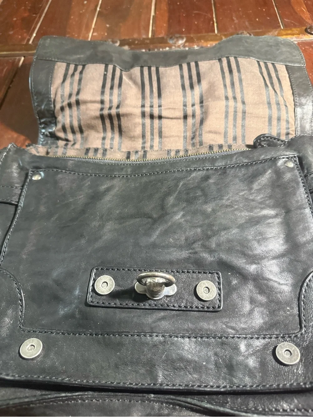 Frye Cameron Leather Satchel Crossbody Handbag Black